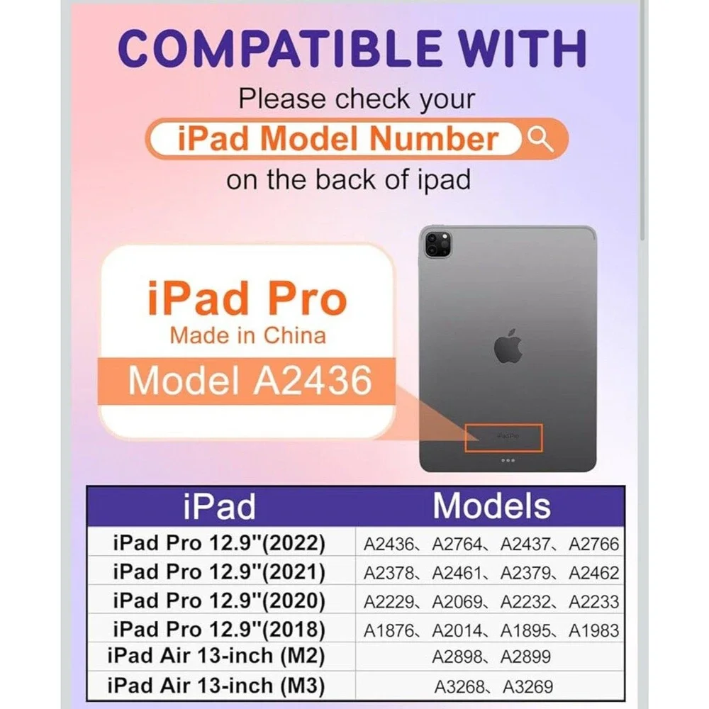 Kidcube For iPad Air 13 Inch Case M3 For iPad Pro 12.9 Cases Flower Floral
